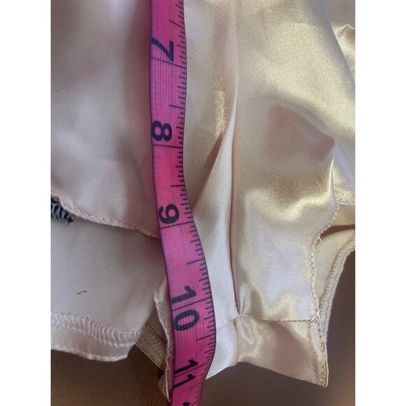 BEWICKED SZ M Peach Black Satin Short Pajama 2 Piece Set NWT B131 - Picture 4 of 6